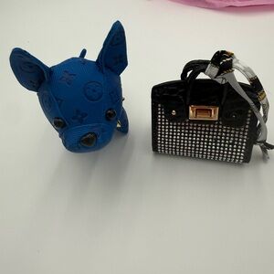 Fashion Dog and blingy Purse Bag Charms or keychains